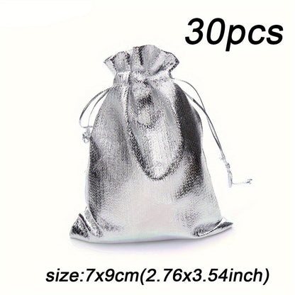 30-Piece Gold & Silver Drawstring Jewelry Gift Bags