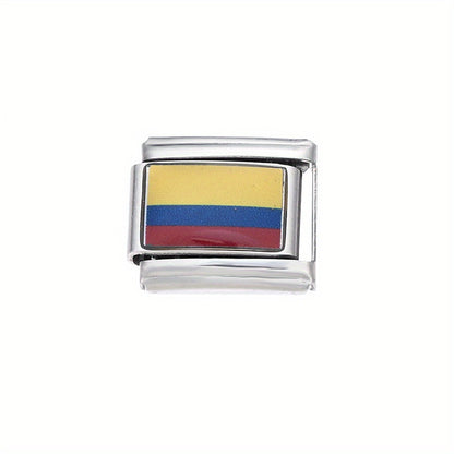 World Flag Alloy Bracelet Module