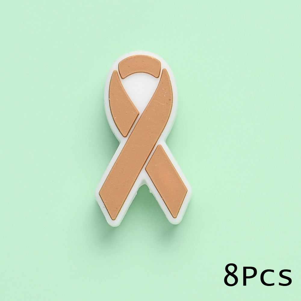 8PCS 28×16mm Silicone Ribbon Bead Set