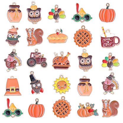 20-Piece Thanksgiving Mixed Alloy Pendant Charms