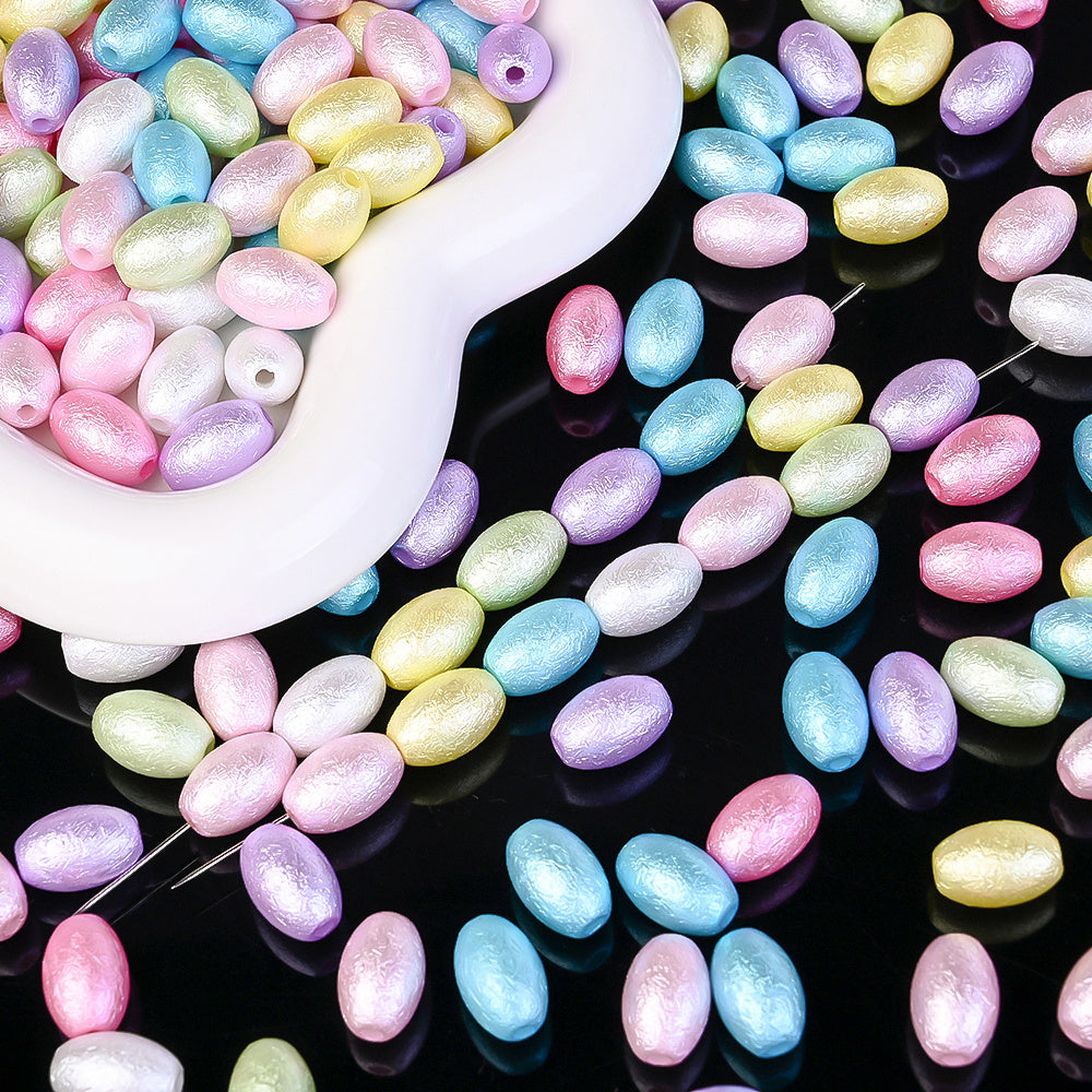 Acrylic Wrinkle Oval Beads