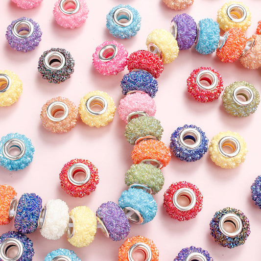 Mixed Color Rose Acrylic Large Hole Beads