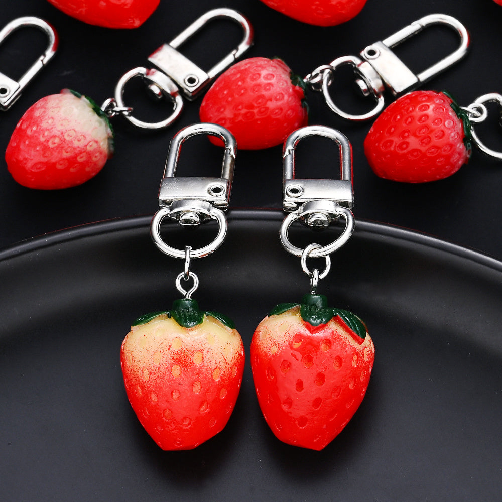 3D Strawberry Resin Pendant Charms