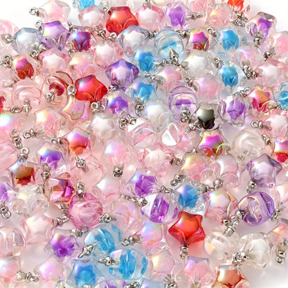 10PCS 16×21mm Star Acrylic Pendant Set