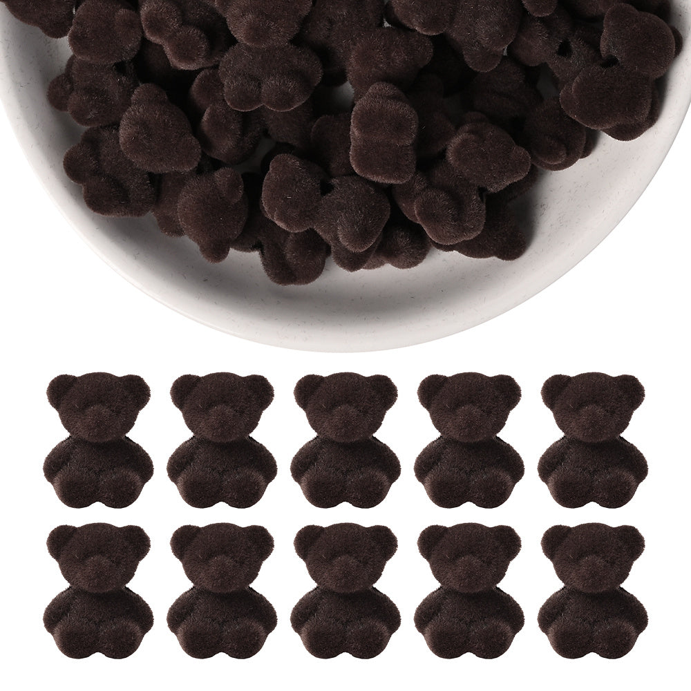 Resin Flocked Bowknot Beads