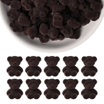 Resin Flocked Bowknot Beads