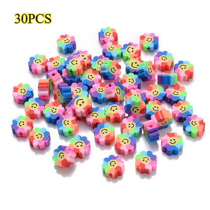 30/50pcs Colorful Clay Shape Beads