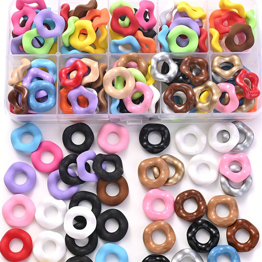 10pcs Acrylic Mixed Glossy Matte Flower Beads