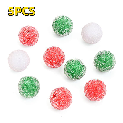 5pcs 16mm Christmas Rhinestone Round Beads