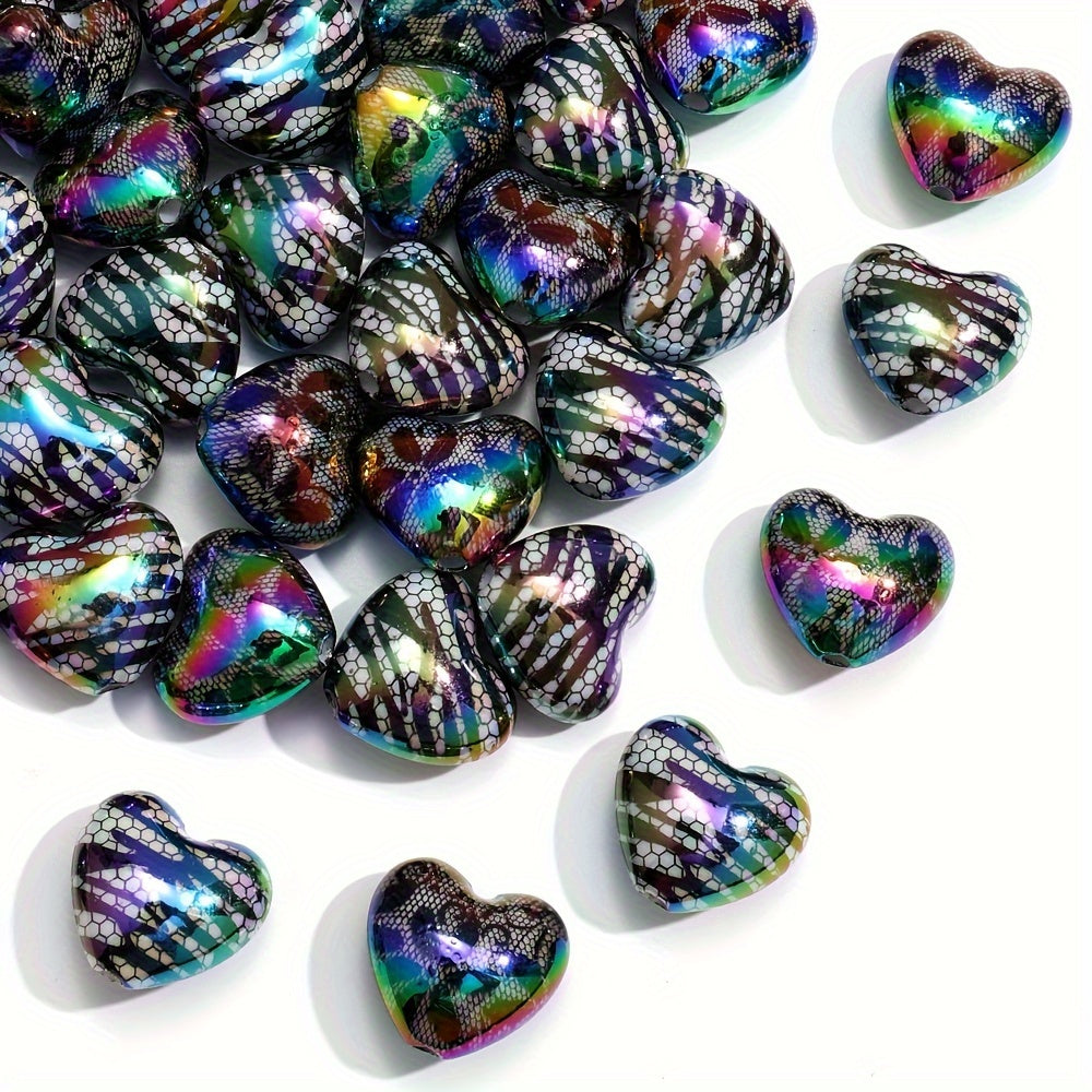 10PCS 19×22mm Lace Love Acrylic Bead Set