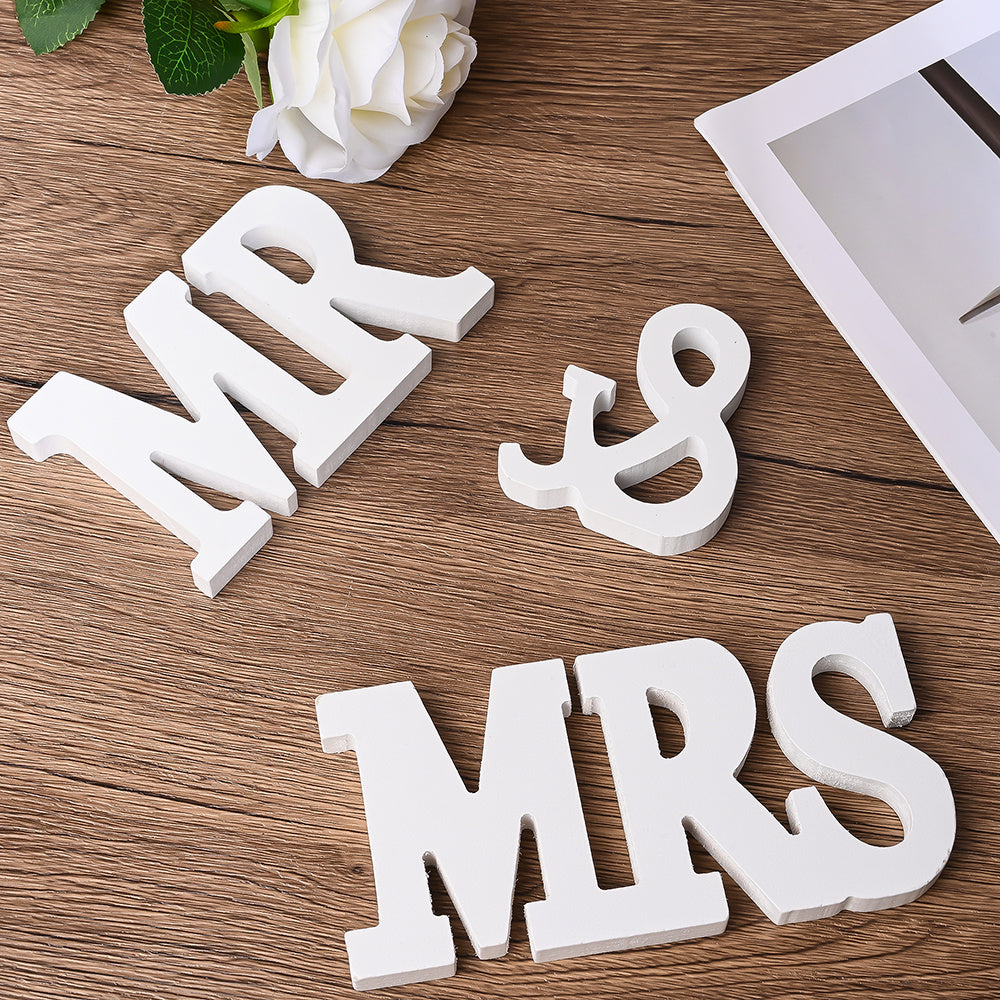 Mr & Mrs Wooden Wedding Letters