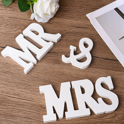 Mr & Mrs Wooden Wedding Letters