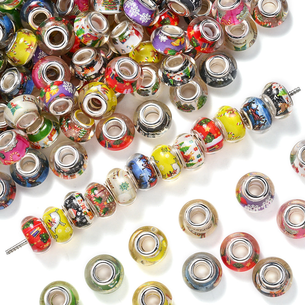 Christmas Lampwork Style Beads