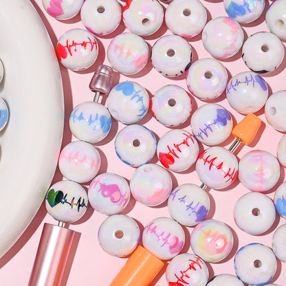 Colorful Heart Acrylic Beads