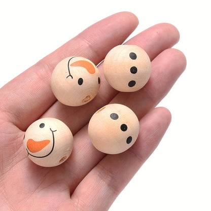 Christmas Wooden Santa & Tree Beads