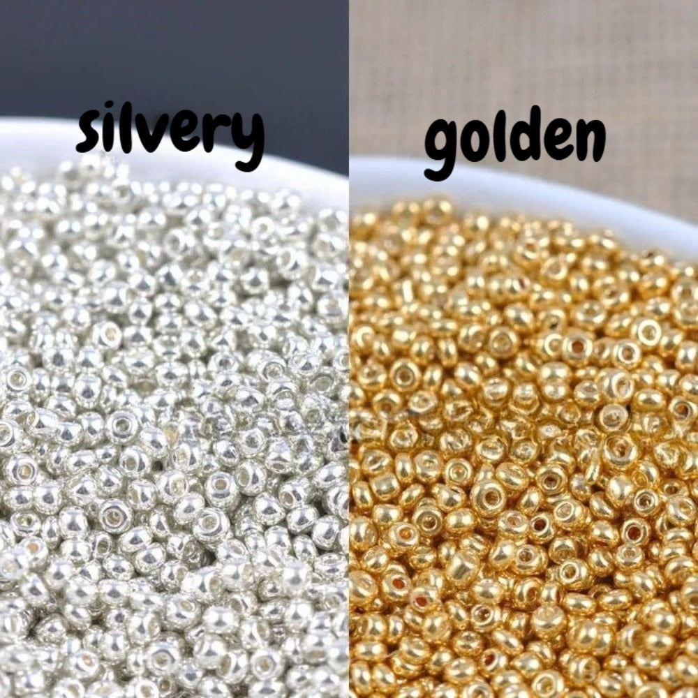 Gold and Silver Glass Seed Beads
