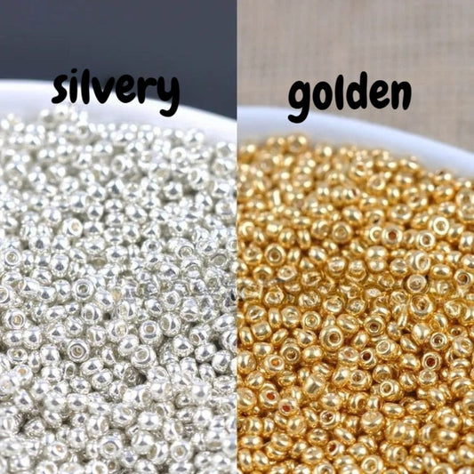 Gold and Silver Glass Seed Beads