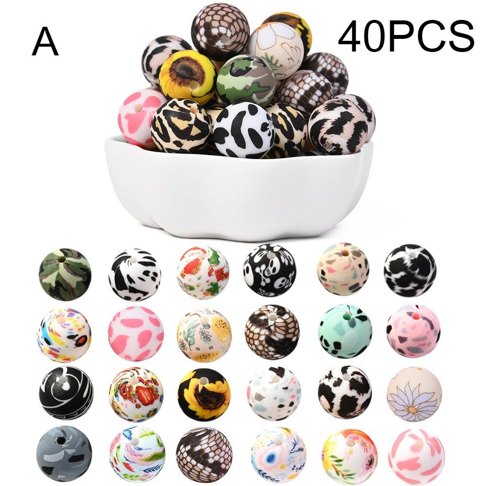 Vibrant Silicone Focal Beads Set