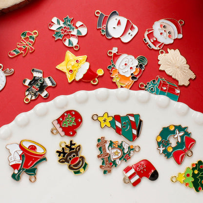 10/18PCS 13–29mm Christmas Alloy Pendant Set