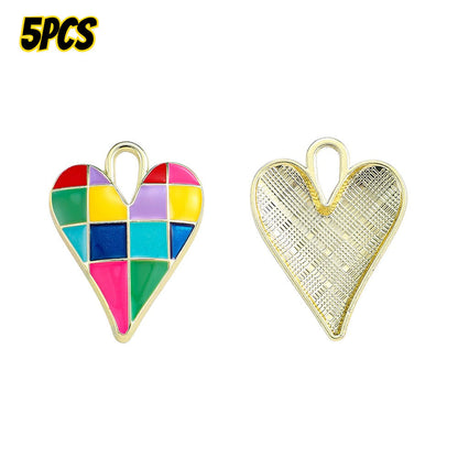 Alloy Enamel Big Heart Charms