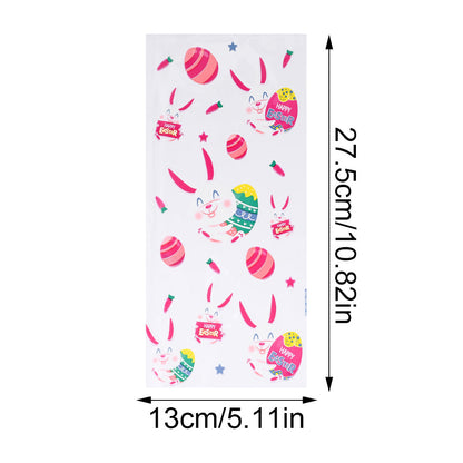 50-Piece 13x27.5 cm OPP Easter Gift Bags with Gold Print