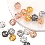 10-50pcs Alloy Spacer Beads Metal Hollow Out Round Loose Beads for Jewelry Making DIY Bracelet Necklace Accessories