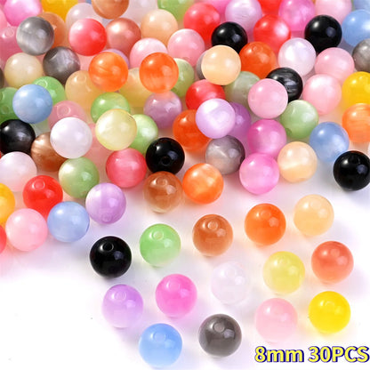Cat Eye Resin Round Beads