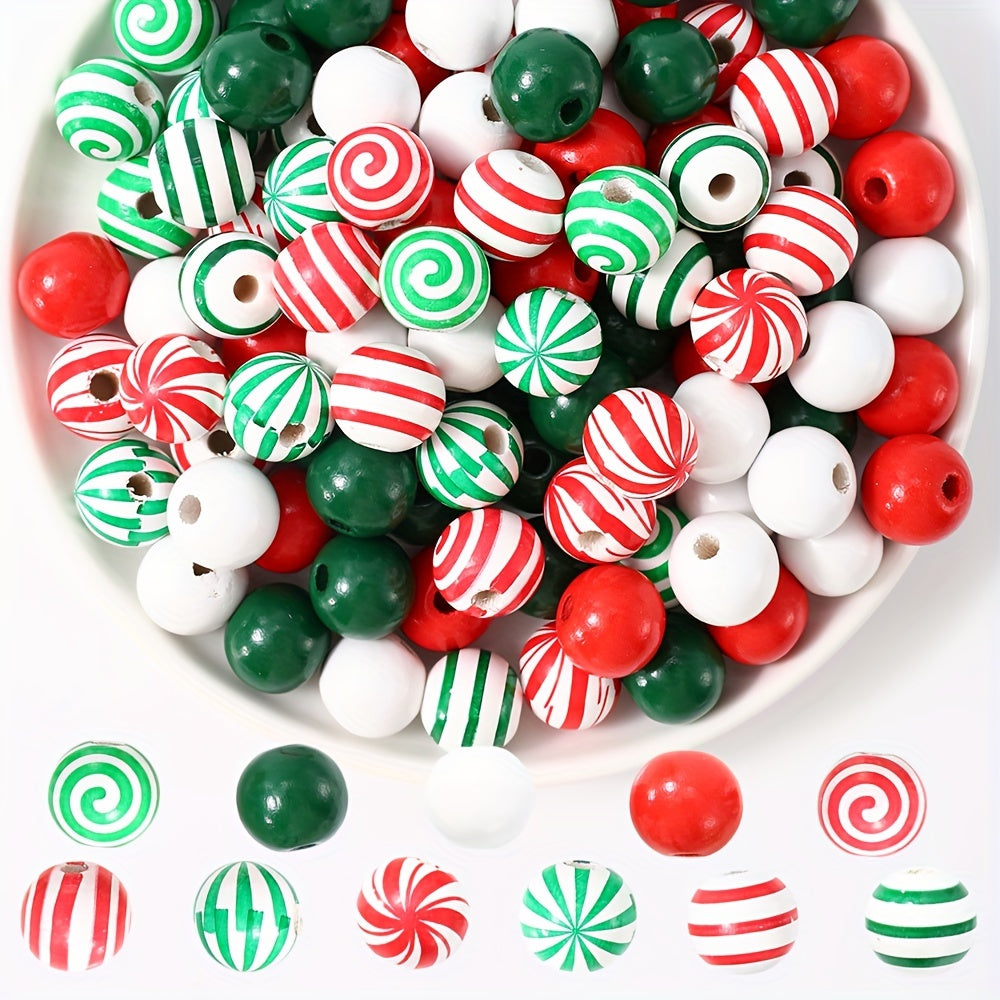 Mixed Print Wooden Beads
