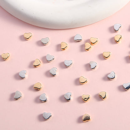 50pcs Heart-Shaped Acrylic Love Spacer Beads