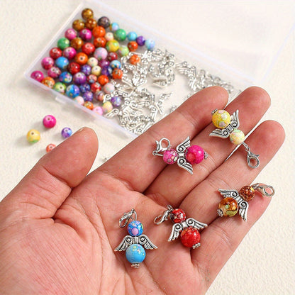 Retro Acrylic Round Bead Set with Tool Accessories