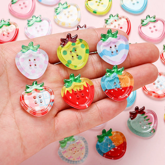 Strawberry Transparent Decorative Buttons
