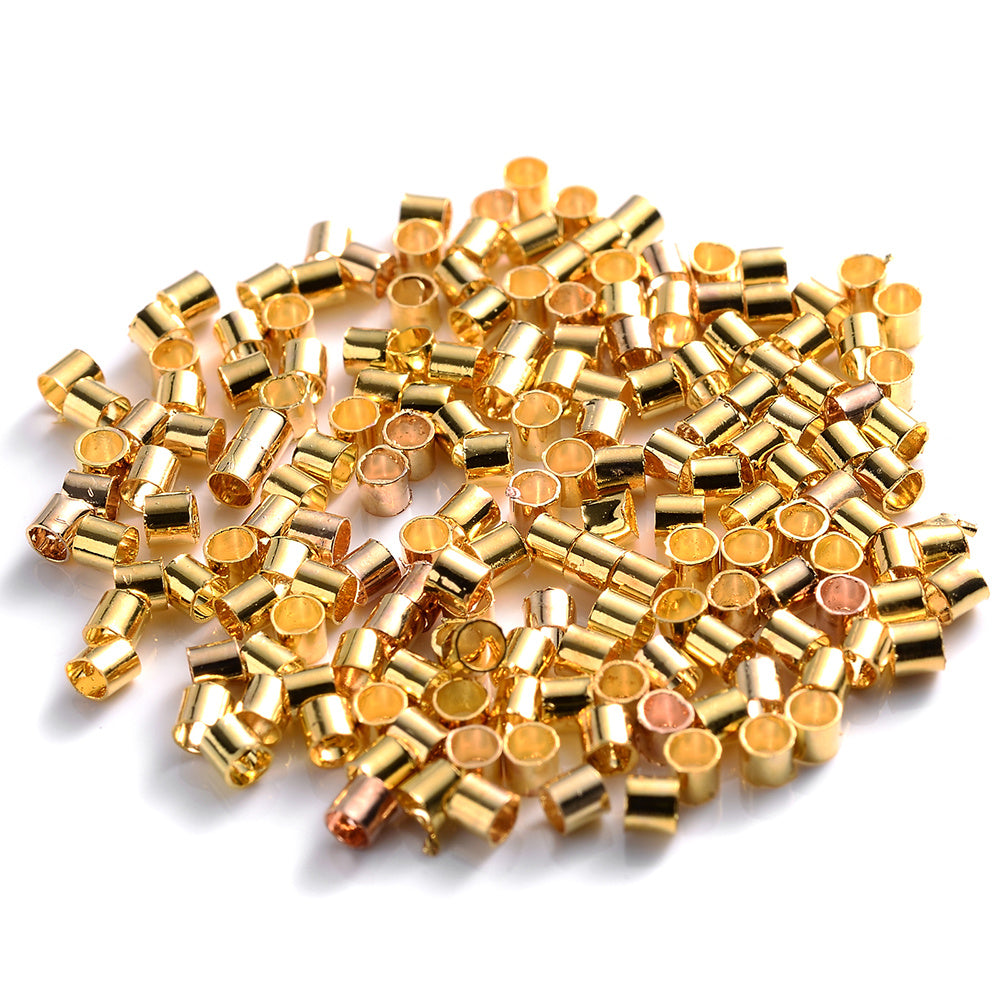 500pcs 1.5/2.0mm Multicolor Tube Crimp Beads