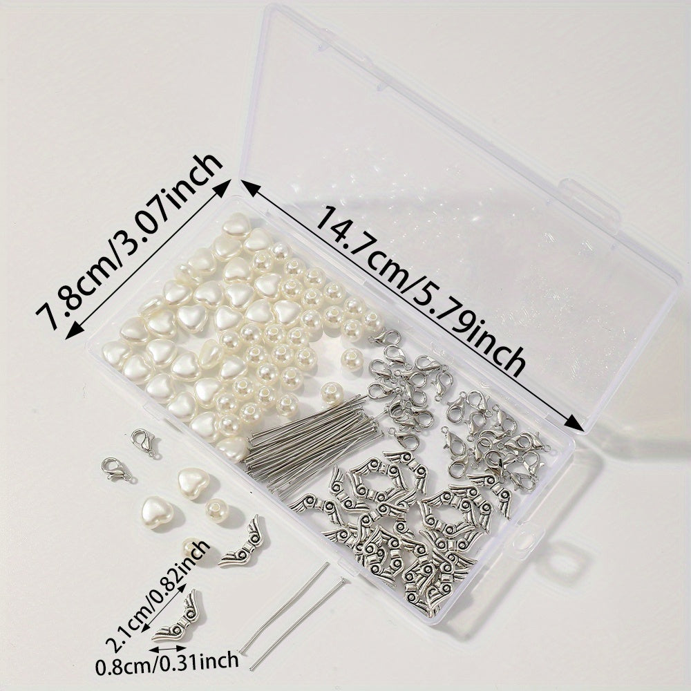 White Love Acrylic Beads Set