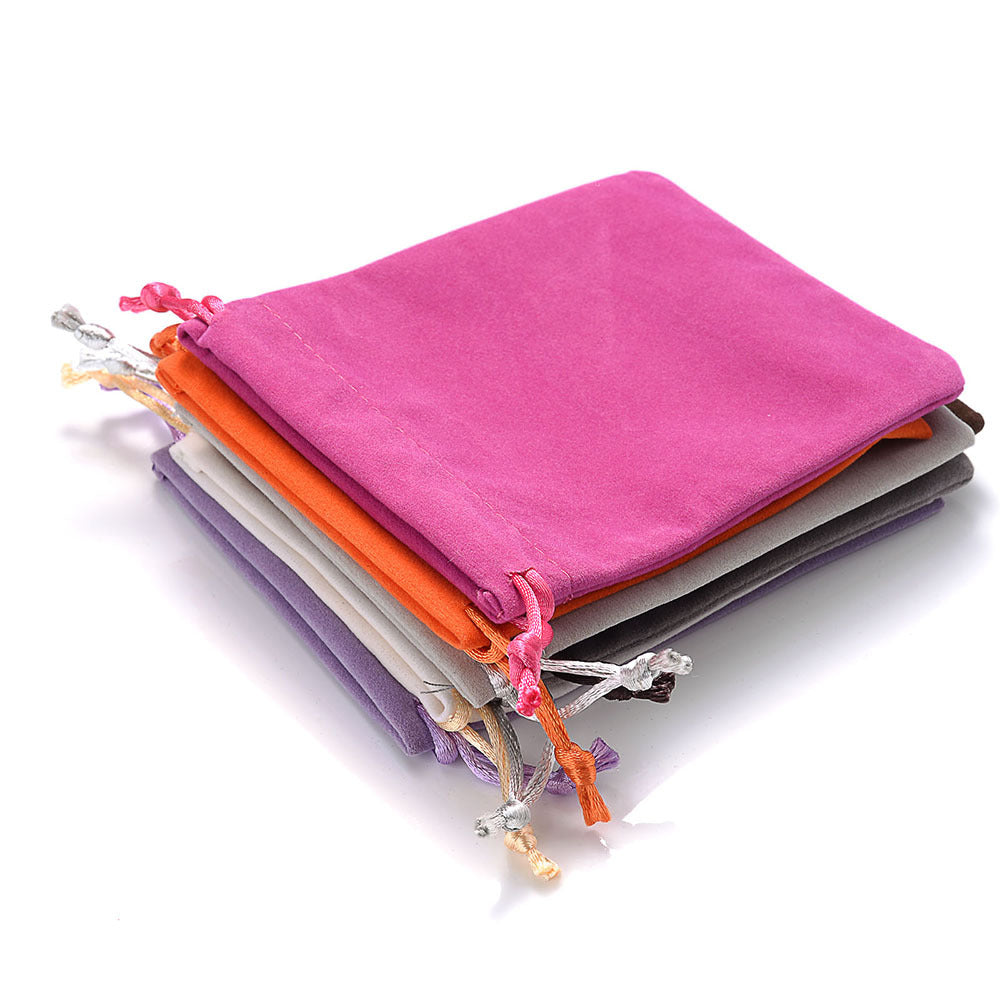 60-Piece Random Color 7x9 cm Velvet Drawstring Pouches