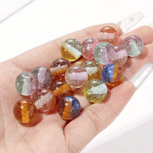 Gold Sprinkle Round Acrylic Beads