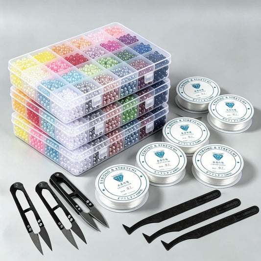 24-Color Acrylic Imitation Pearl Bead Kit