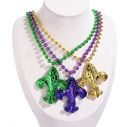 Mardi Gras Carnival Beaded Crown Necklaces