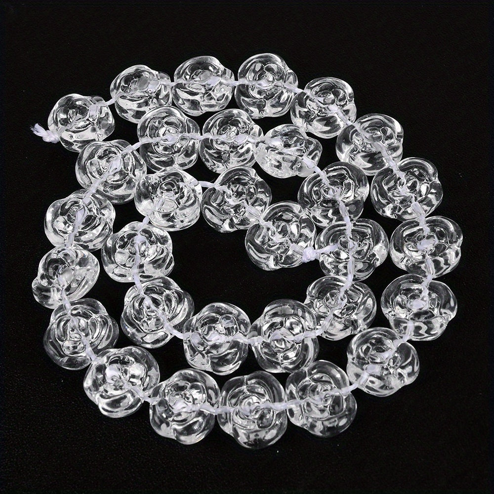 Transparent Flower Glass Beads