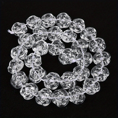 Transparent Flower Glass Beads