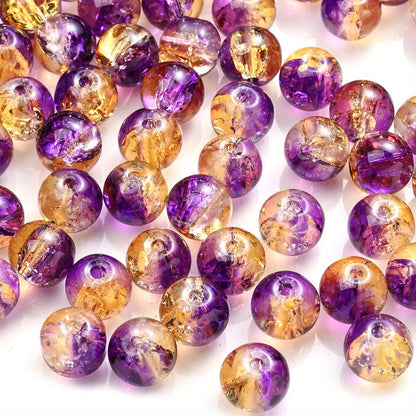 100PCS 8mm Gradient Glazed Flower Bead Set