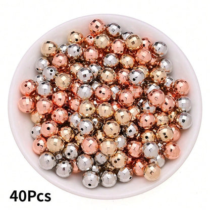 40/60/100/200pcs 6/8/10/12mm Vintage Disco Ball Beads