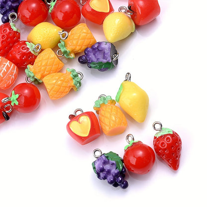 Strawberry Resin Pendant Charms