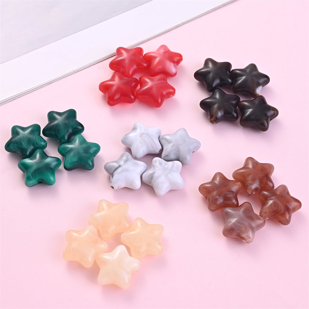 20pcs 20x20mm Star-Shaped Acrylic Beads