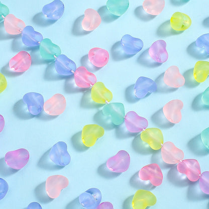 Transparent Matte Heart Acrylic Spacer Beads