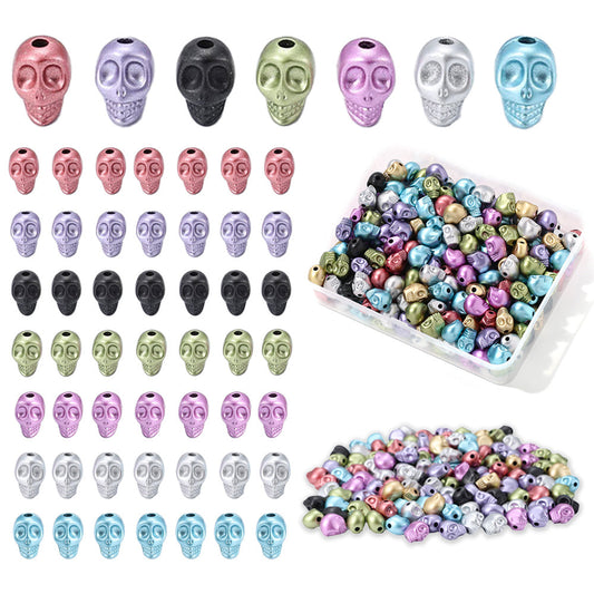 200-Piece Random Mixed Halloween Skull Acrylic Beads