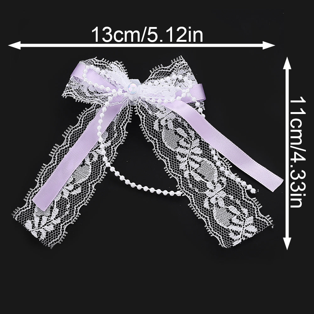Lace Bow Pearl Butterfly Shoe Clips