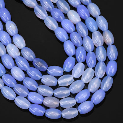 32pcs/strand 8x12mm Natural Agate Rice Shaped Beads