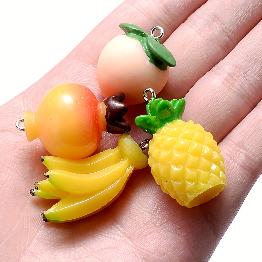 Mixed Fruit Resin Charm Pendants