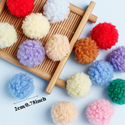 20PCS 20mm Fluffy Pom Pom Pendant Set