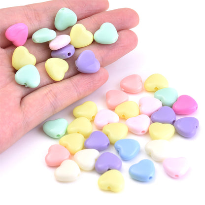 Acrylic Love Heart Beads